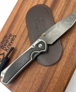 Chris Reeve Knives Small Sebenza 31 Drop Point LH Bog Oak Inlay Knife with Boomerang Damascus Blade/ Polished Handles