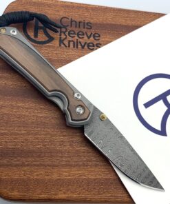 Chris Reeve Knives LEFT HAND Small Sebenza 31 Drop Point Ladder Damascus Macassar Ebony Inlay Knife