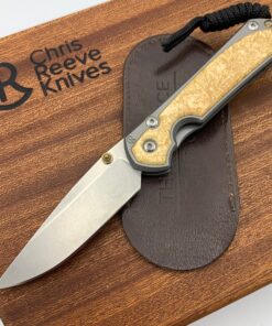 Chris Reeve Knives Small Sebenza 31 Drop Point Box Elder Inlay with Matte Handles