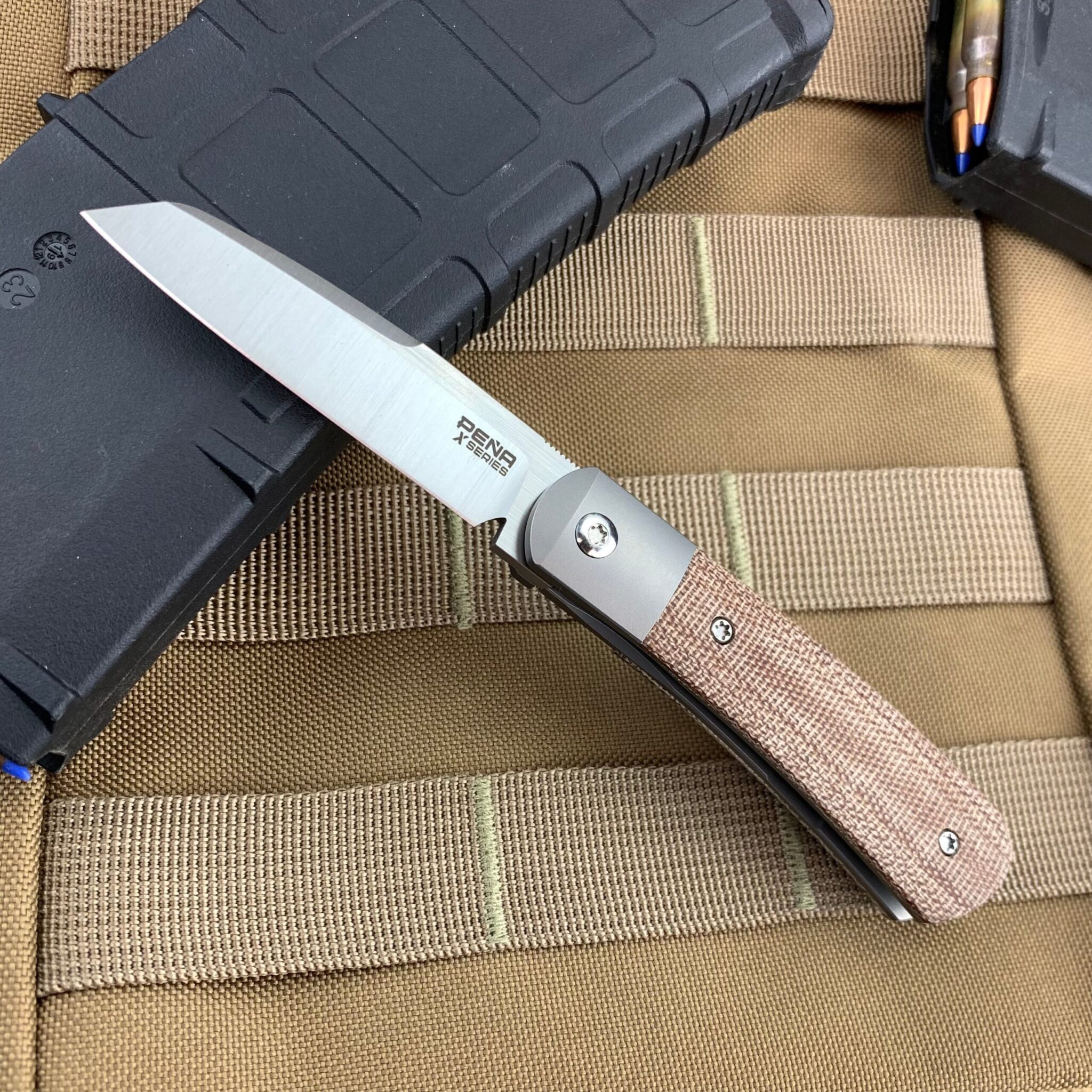 Enrique Pena X Series Apache Flipper with Kickstop Brown Micarta