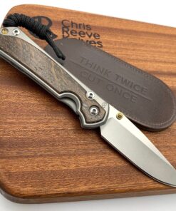 Chris Reeve Knives Small Sebenza 31 LH Drop Point Bog Oak Inlay Knife Matte Finish