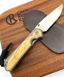 Chris Reeve Knives Small Sebenza 31 Left Handed Drop Point Box Elder Inlay Knife/ Matte Finish
