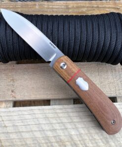 Enrique Pena Custom Front Flipper Zulu with Brown Micarta Handles
