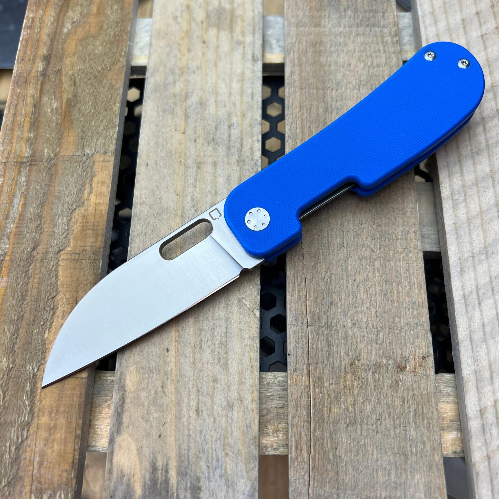 Qvist Bladeworks Variant PE (Production Edition) Blue G10 with Satin Finished Blade
