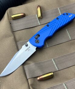Hogue HOGK24373 Deka ABLE Lock™ Folder Clip Point Blade Tumbled Finish with Blue Polymer Handles