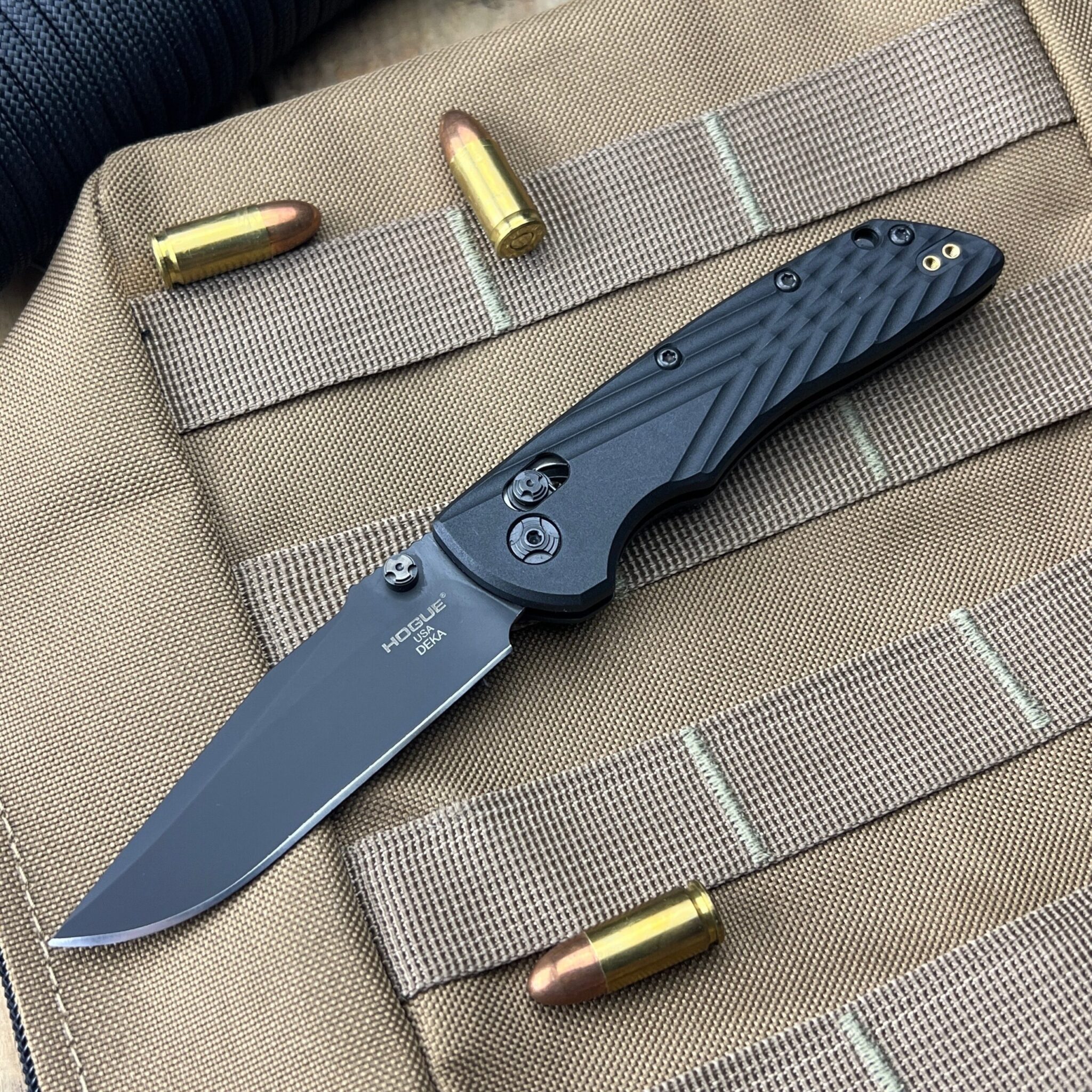 Hogue HOGK24376 Deka ABLE Lock™ Folder Clip Point Blade Black Finish with Black Polymer Handles