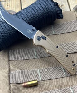 Hogue HOGK24377 Deka ABLE Lock™ Folder Clip Point Blade Black Finish with FDE Polymer Handles