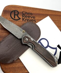 Chris Reeve Knives Small Sebenza 31 Drop Point Macassar Ebony Inlay Knife Matte Finish