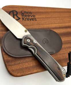 Chris Reeve Knives Large Sebenza 31 Drop Point Blade DOUBLE GOLD LUGS with Macassar Ebony Inlays Matte Finish