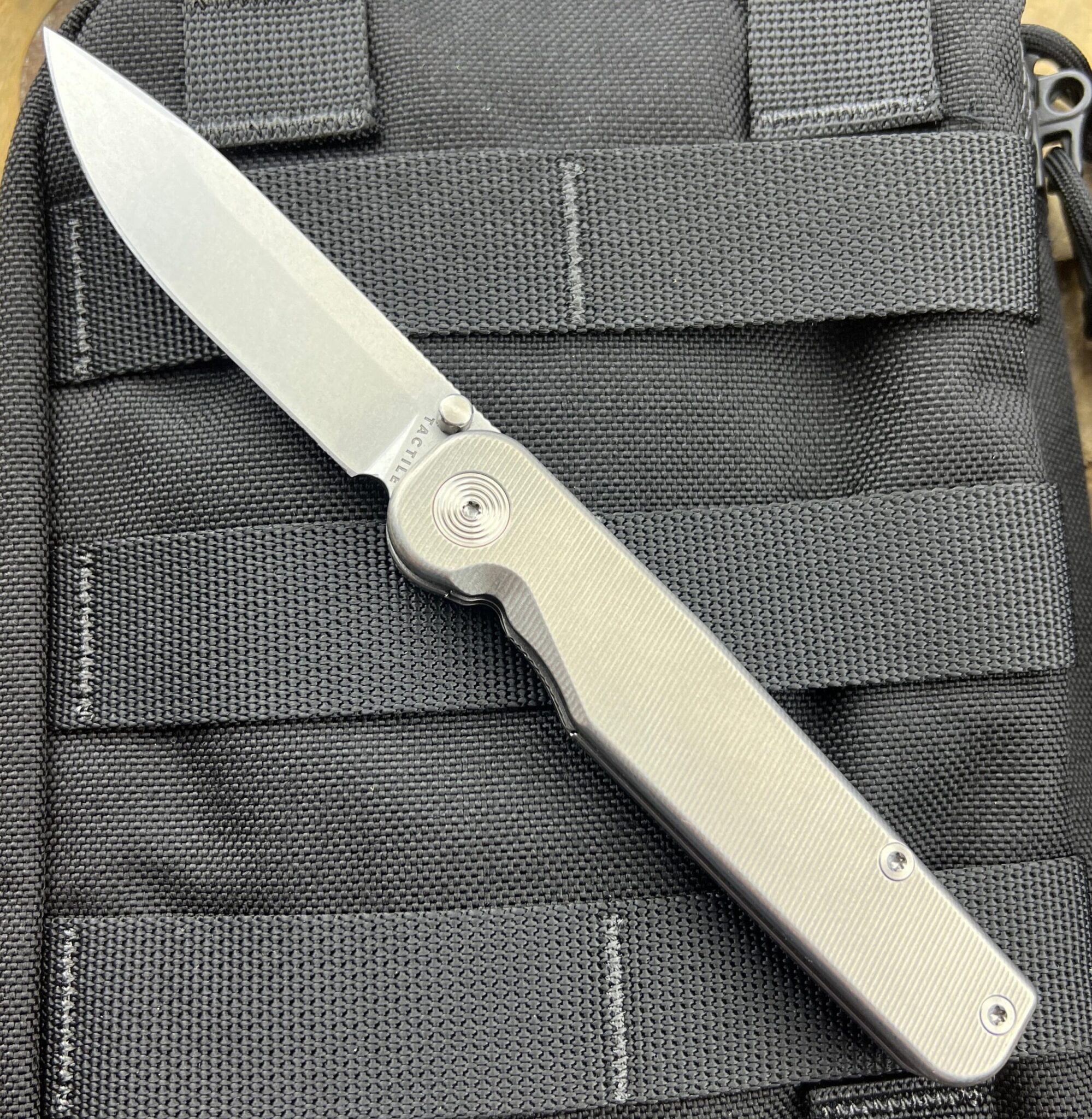 Tactile Knife Co. Rockwall Thumbstud Magnacut Blade with Titanium Handles