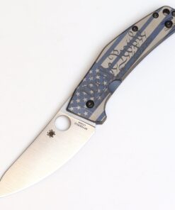 Spyderco C211TIPBLWE SpydieChef Blue Ti Plainedge Knife KnifeJoy Exclusive with Custom We the People Engraving