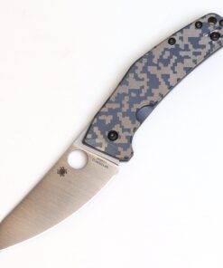 Spyderco C211TIPBLDIGI SpydieChef Blue Ti Plainedge Knife KnifeJoy Exclusive with Custom Digi Camo Engraving