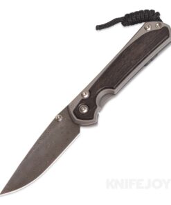 Chris Reeve Knives Small Sebenza 31 Drop Point Bog Oak Inlay with Raindrop Damascus Blade Matte Finish/ Double Silver Lugs