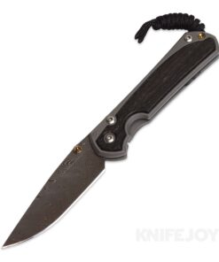 Chris Reeve Knives Small Sebenza 31 Drop Point Boomerang Damascus with Bog Oak Inlays Matte Finish/ Double Gold Lugs