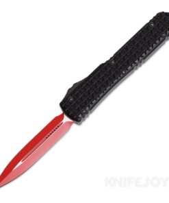 MICROTECH 122-1SL Ultratech OTF Auto Signature Series "SITH LORD" Double Edge Red Standard Blade with Ringed Hardware and Black Aluminum Handles
