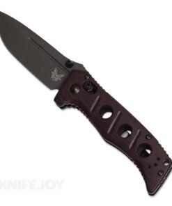 Benchmade Mini Adamas 273BK-2201 AXIS Lock with Red Canvas Micarta Scales (3.25" CPM CruWear/ Cerakote Finish)