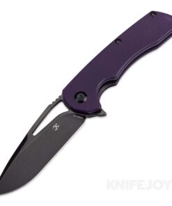 Kansept Knives T1001B3 Kyro Frame Lock Black Coated D2 Blade with Purple G10 Handles