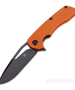 Kansept Knives T1001B4 Kyro Frame Lock Black Coated D2 Blade with Orange G10 Handles
