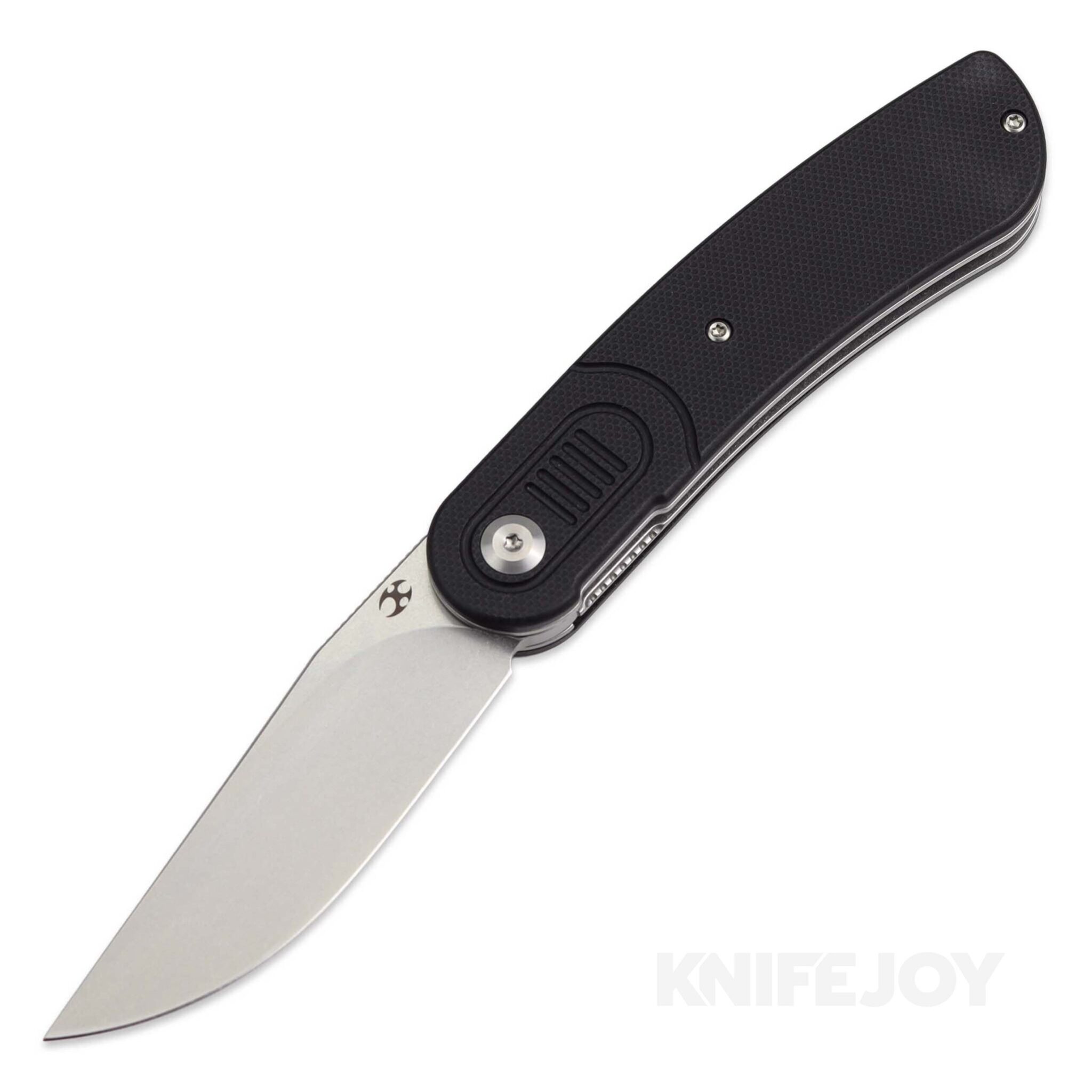 Kansept Knives T2025A1 Reverie Front Flipper Stonewashed Blade with Black G10 Handles