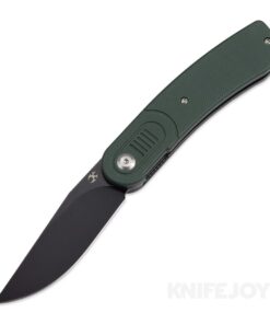 Kansept Knives T2025A2 Reverie Front Flipper Black TiCn Coated Blade with Green G10 Handles