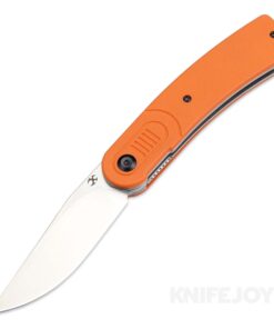 Kansept Knives T2025A3 Reverie Front Flipper Stonewashed Blade with Orange G10 Handles