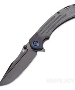 Kansept Knives T1032A2 Pretatout Framelock Flipper Black TiCn Coated Blade with Black Micarta Handles