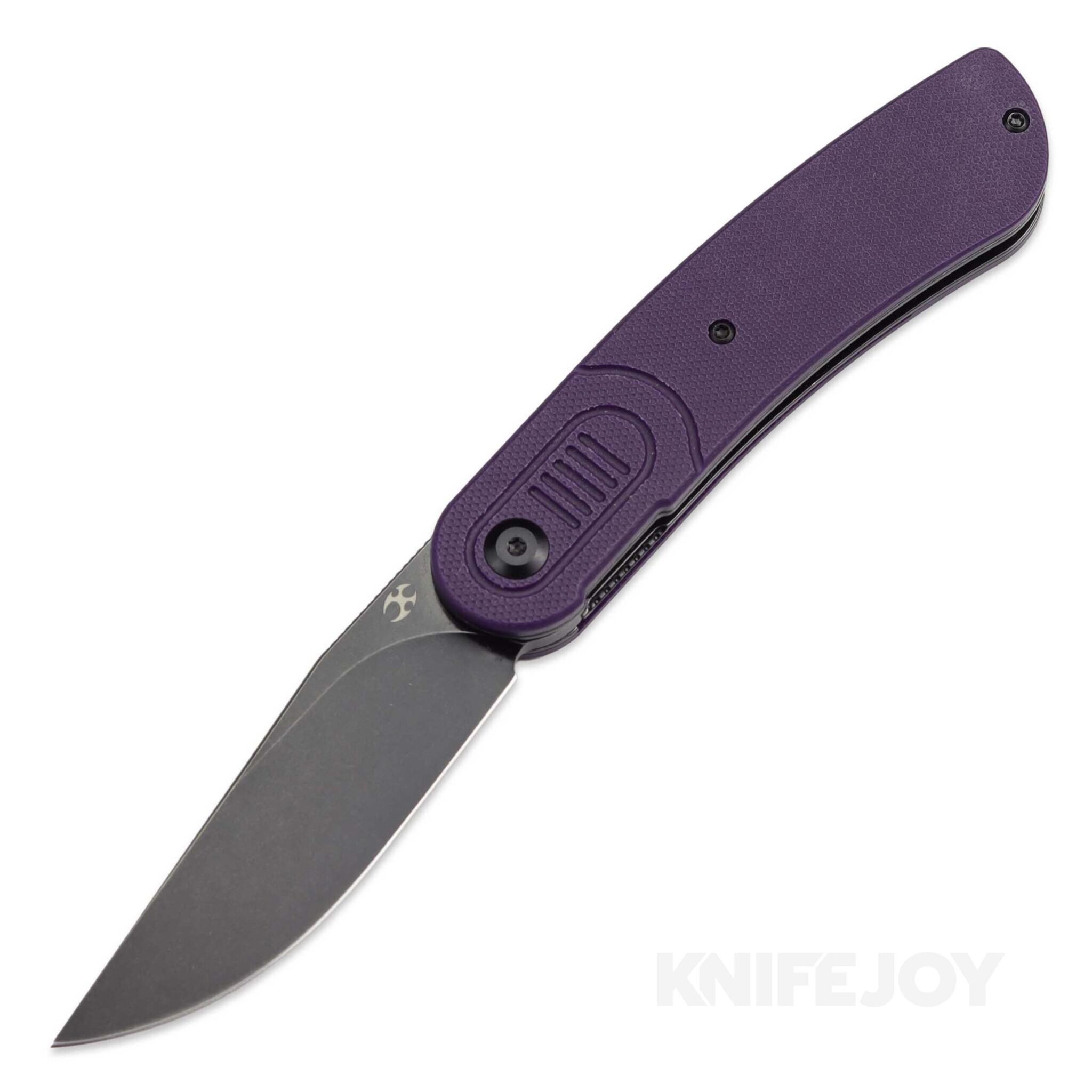 Kansept Knives T2025A5 Reverie Front Flipper Black TiCn Coated Blade with Purple G10 Handles