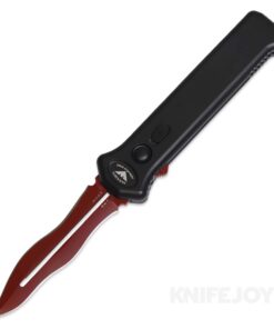 Paragon ASH-PARA-X-TORCH-B-CRB Estilleto Dagger OTF Cerakote Red Kriss Style Blade with Black Handle  Aluminum Handle