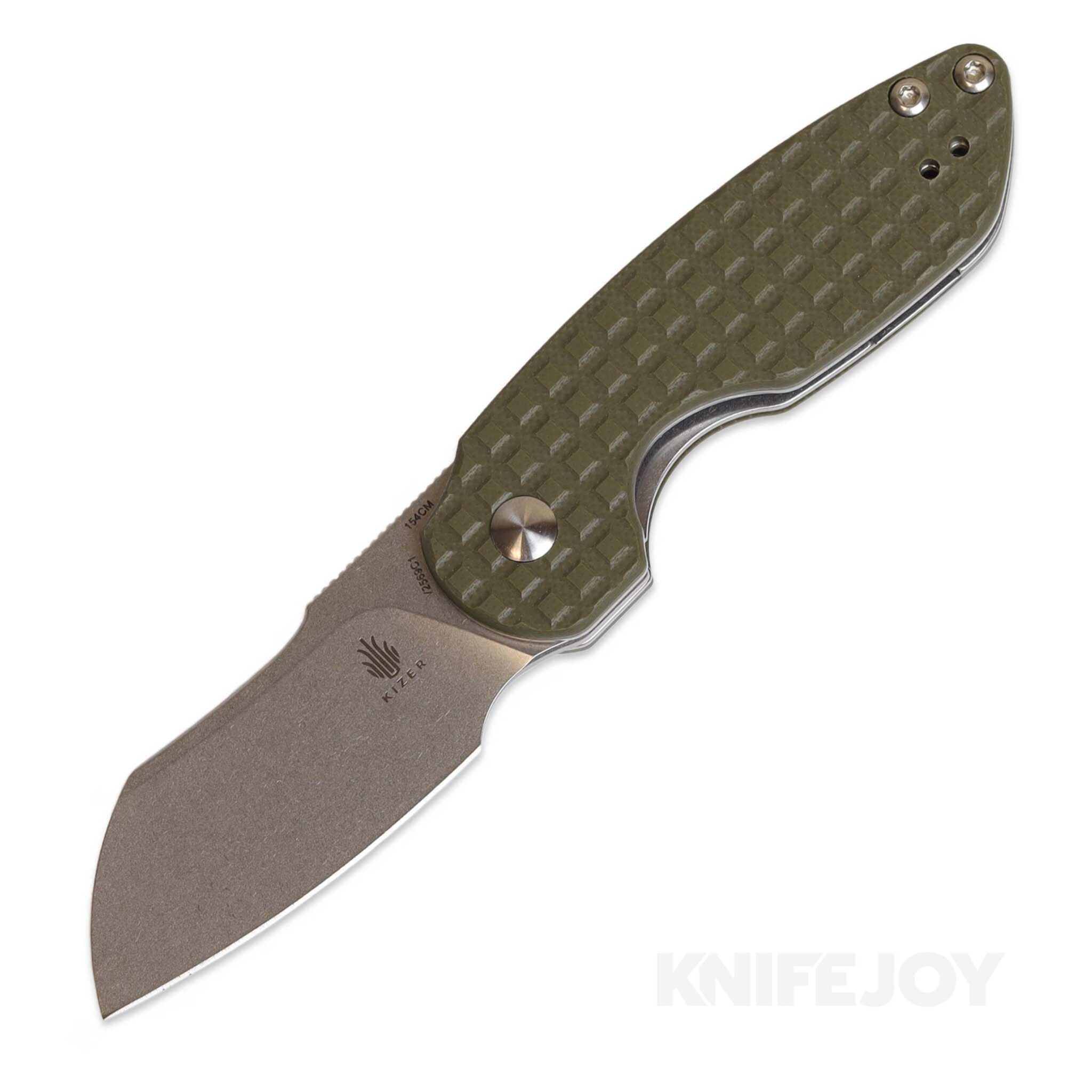 Kizer V2569C1 October Mini Frame Lock Folding 154CM Blade with Green G10 Handles Knife
