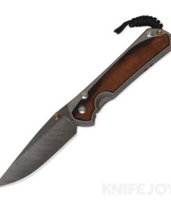 Chris Reeve Knives Large Sebenza 31 Boomerang Damascus Drop Point Blade with Macassar Ebony Inlays/ Matte Finish