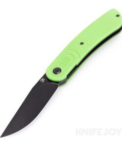 Kansept Knives T2025A4 Reverie Front Flipper Black TiCn Coated Blade with Grass Green G10 Handles