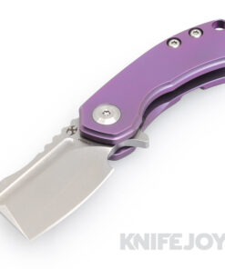 Kansept Knives K3030A4 Mini Korvid Liner Lock Stonewashed Blade with Purple Anodized Titanium Handles