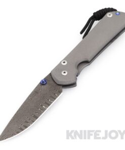 Chris Reeve Knives Large Sebenza 31 Plain Ladder Damascus Drop Point with Double Blue Lugs Knife
