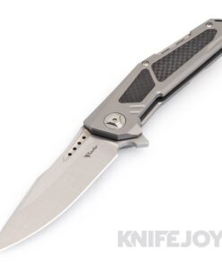 Reate K-3 Frame Lock Knife Satin Blade with Bead Blast Titanium/ Carbon Fiber Inlay Handles