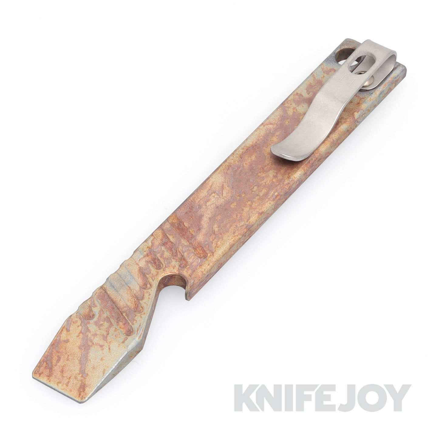 Maverick Customs 5" Grip "Rustic" Titanium Pocket Pry Bar/ Bottle Opener