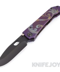 Medford Knives 187 DP 20CV PVD Blade with Violet Filigree Handles/ PVD Hardware & Clip KJ Exclusive