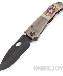 Medford Knives 187 DP 20CV PVD Blade with Tumbled Stars& Bars Handles/ PVD Hardware & Clip KJ Exclusive