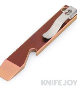 Maverick Customs 4" Crosshatch PEACH Anodized Titanium Pocket Pry Bar/ Bottle Opener