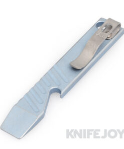 Maverick Customs 4" Blue Grip Anodized Titanium Pocket Pry Bar/ Bottle Opener