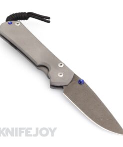 Chris Reeve Knives Large Sebenza 31 Drop Point Raindrop Damascus Blade DOUBLE BLUE LUGS with Plain Handle LEFT HANDED KNIFE