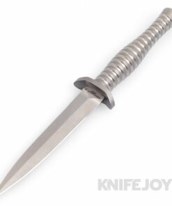 Defiant 7 Knives Rook6 204p Fixed Blade with Titanium Handles/ Brown Sheath