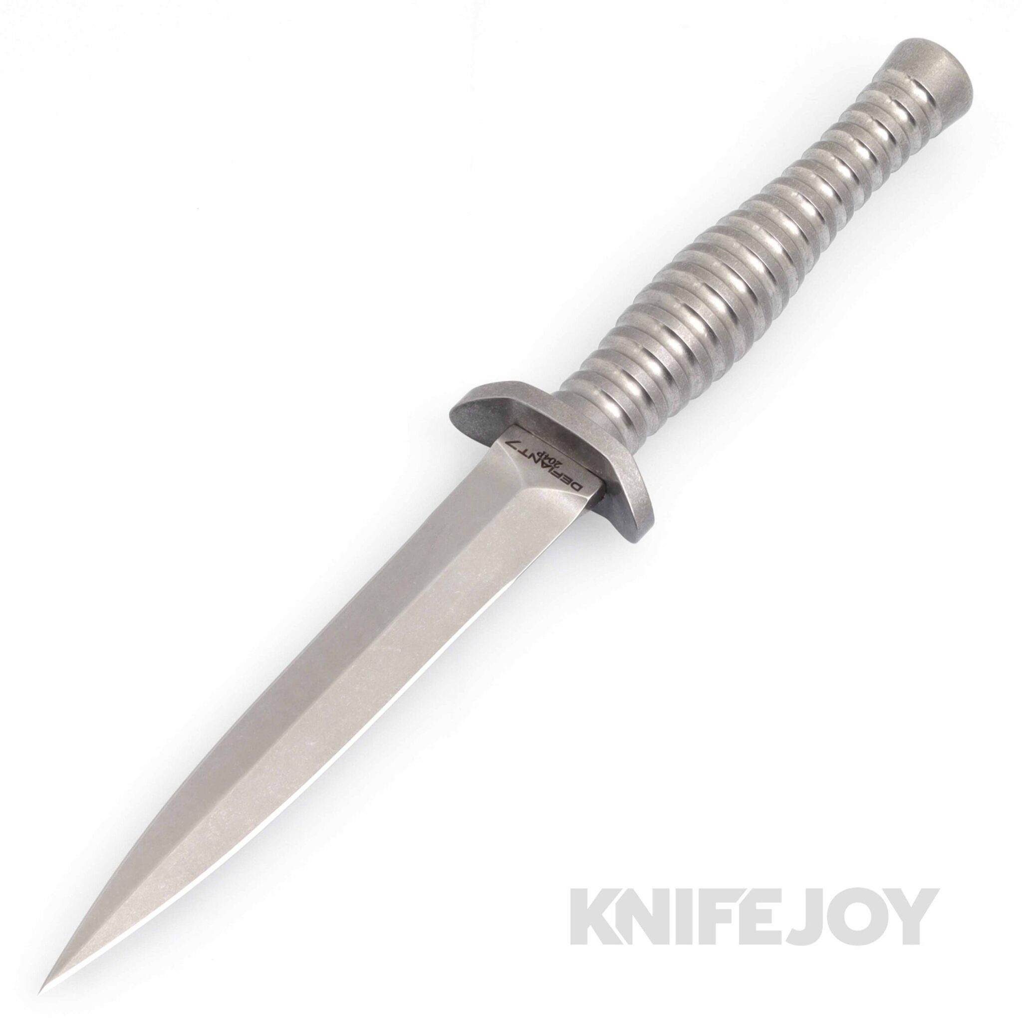 Defiant 7 Knives Rook6 204p Fixed Blade with Titanium Handles/ Brown Sheath