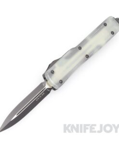 MICROTECH 147-1GTJGS UTX-70 OTF Auto Signature Series Standard Black Blade with Black Aluminum/ Jade G10 Composite Top Handles