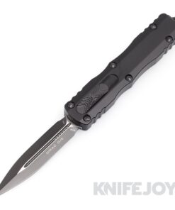 MICROTECH 225-1T Dirac OTF Auto Double Edge Tactical Standard Blade with Black Aluminum Handles