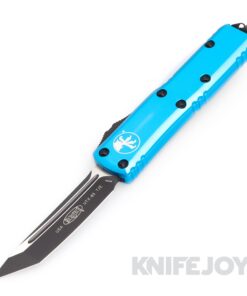MICROTECH 233-1TQ UTX-85 II OTF Auto Tactical Tanto Black Standard with Turquoise Aluminum Handles