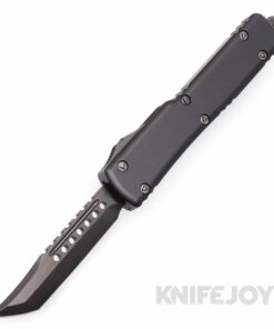 MICROTECH 419-1DLCTSH UTX-70 OTF Hell Hound Auto Shadow DLC Standard Blade with DLC Hardware/ Black Aluminum Handles