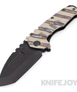 Medford Knives Praetorian "T" S35VN PVD Tanto Blade with Flamed Silver Striped Handles/ PVD Hardware and Clip