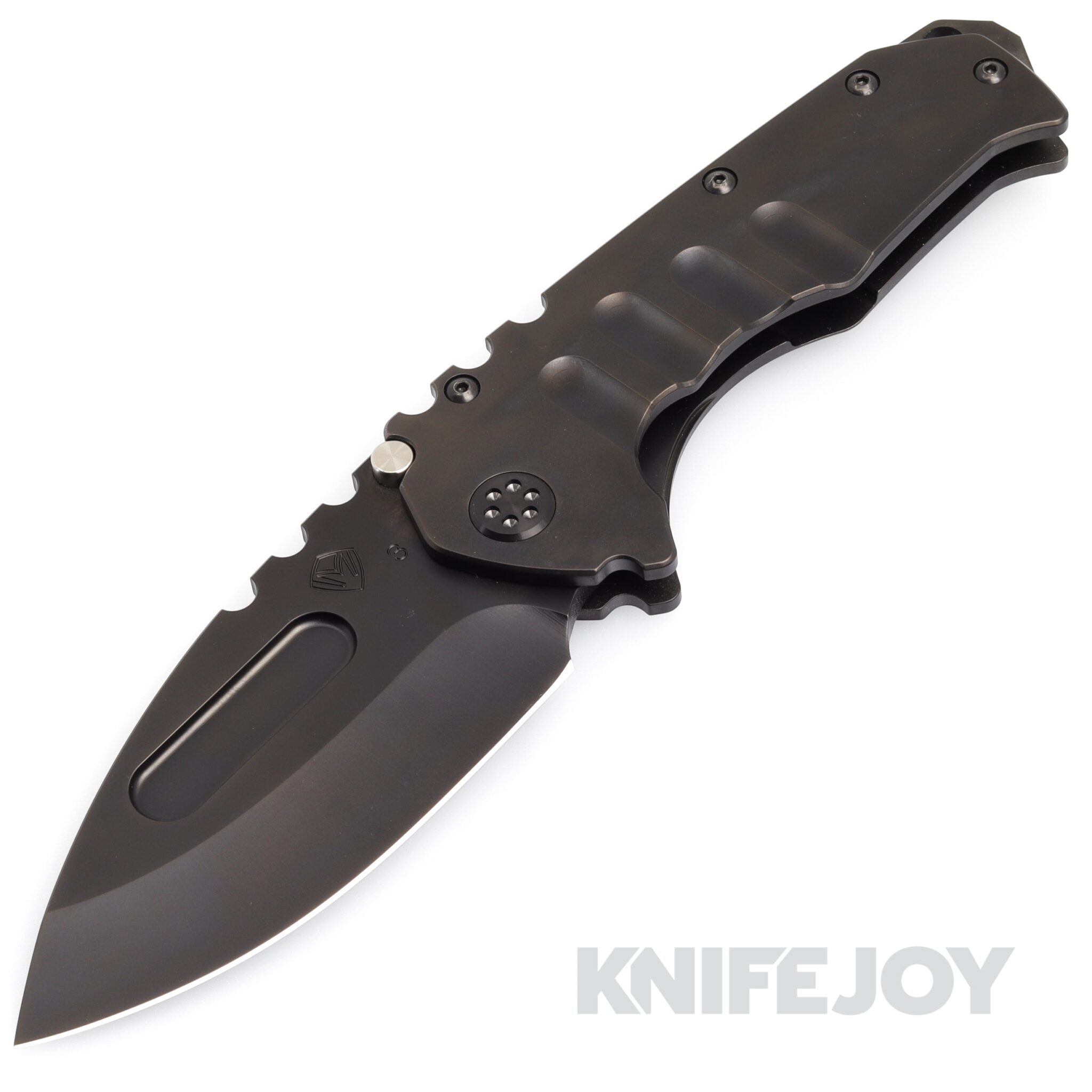 Medford Knives Praetorian "T" 3V PVD Drop Point Blade with PVD Handles/ PVD Hardware and Clip