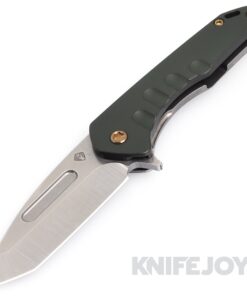 Medford Praetorian Swift FL Flipper S35VN Tumbled Tanto Blade with Hunter Green Aluminum Handles/ Bronze Hardware and Clip