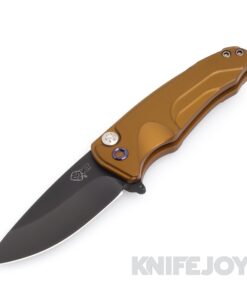 Medford Smooth Criminal Flipper Knife S35VN PVD Blade with Dijion Yellow Handles/ Flamed Hardware and Clip
